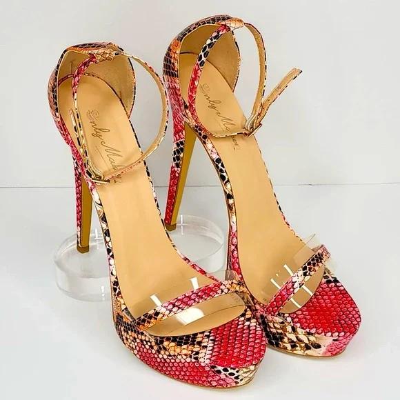 Only Maker Shoes Only Maker Sexy Snake Print Platform Heels